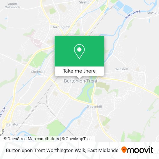 Burton upon Trent Worthington Walk map