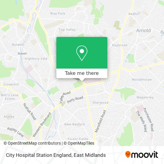 City Hospital Station England map