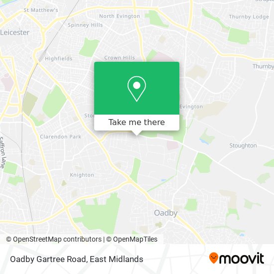 Oadby Gartree Road map