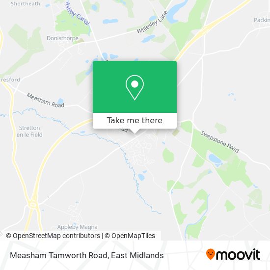 Measham Tamworth Road map