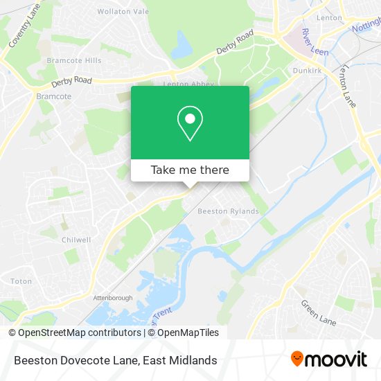 Beeston Dovecote Lane map