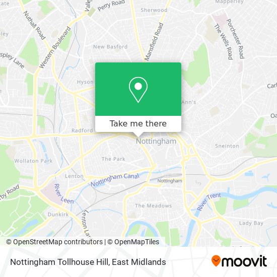 Nottingham Tollhouse Hill map