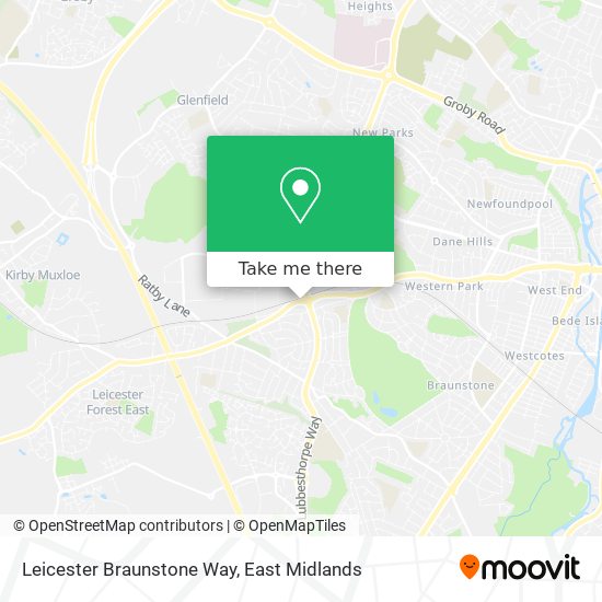 Leicester Braunstone Way map