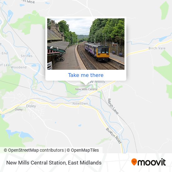 New Mills Central Station map