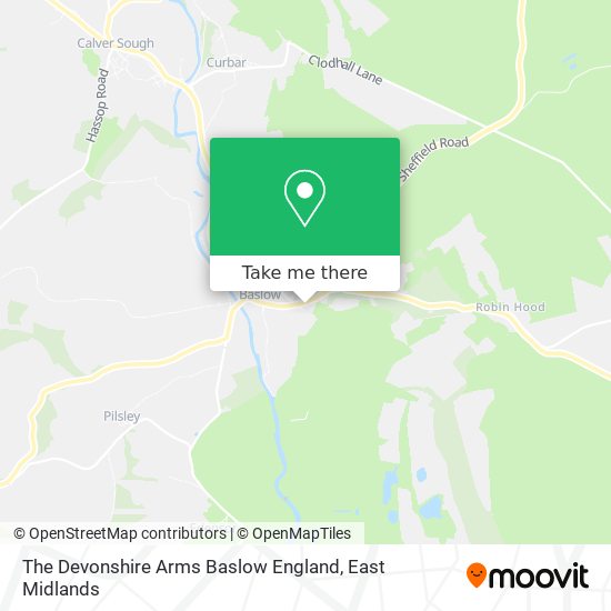 The Devonshire Arms Baslow England map