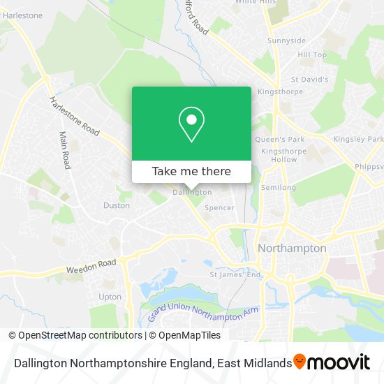 Dallington Northamptonshire England map