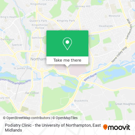 Podiatry Clinic - the University of Northampton map