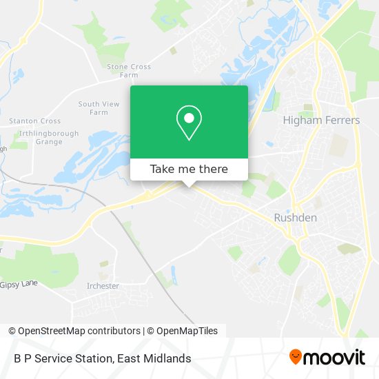 B P Service Station map