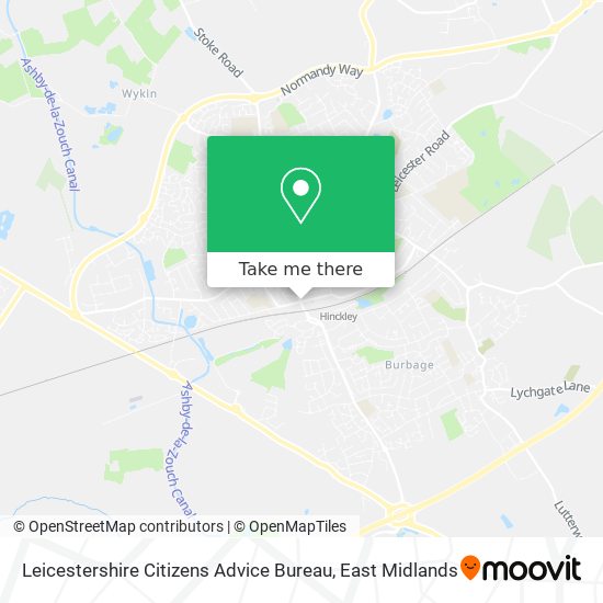 Leicestershire Citizens Advice Bureau map