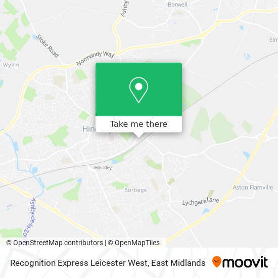 Recognition Express Leicester West map