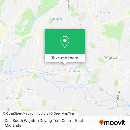 Dsa South Wigston Driving Test Centre map