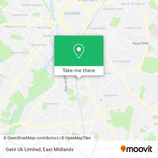 How to get to Getir Uk Limited in Leicester by Bus or Train