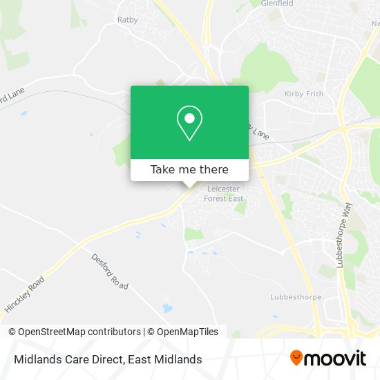 Midlands Care Direct map