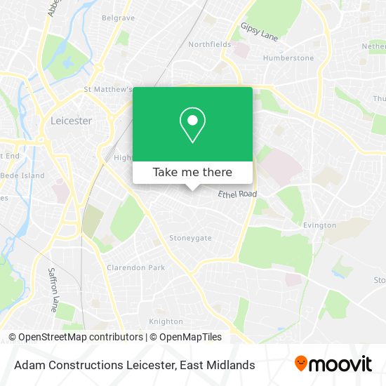 Adam Constructions Leicester map