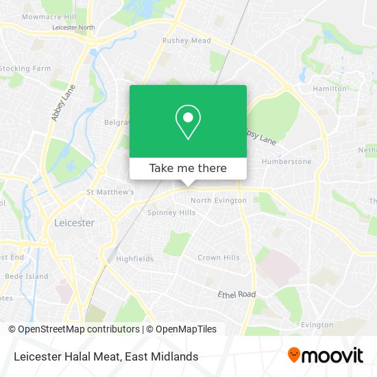 Leicester Halal Meat map