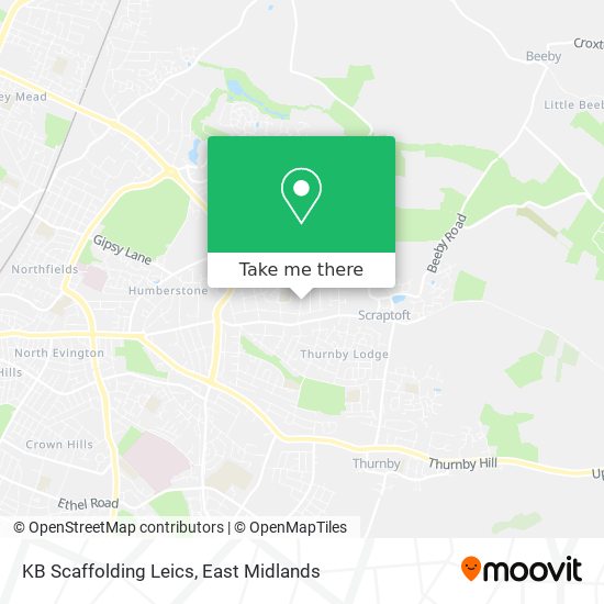 KB Scaffolding Leics map