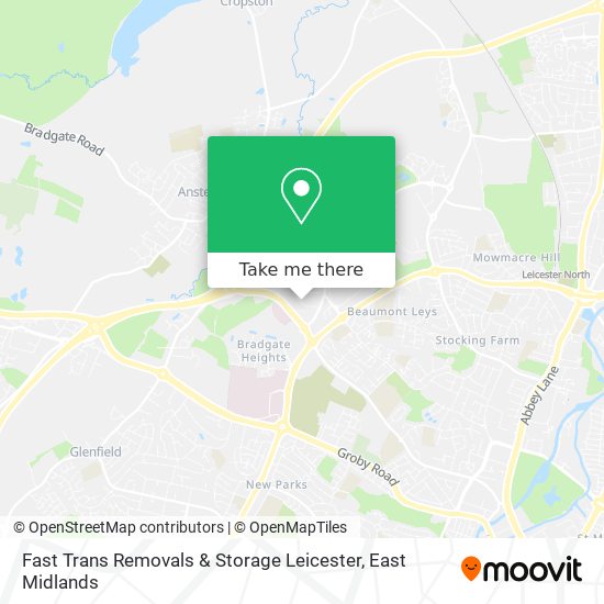 Fast Trans Removals & Storage Leicester map