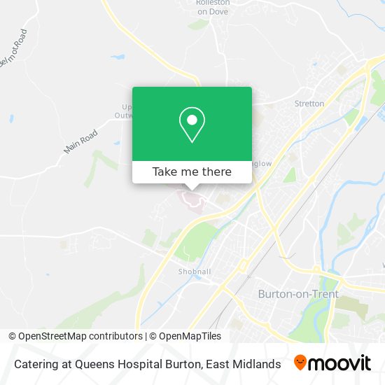 How to get to Catering at Queens Hospital Burton in East Midlands