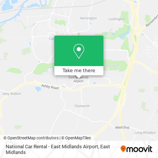 National Car Rental - East Midlands Airport map