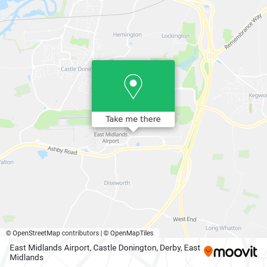 East Midlands Airport, Castle Donington, Derby map