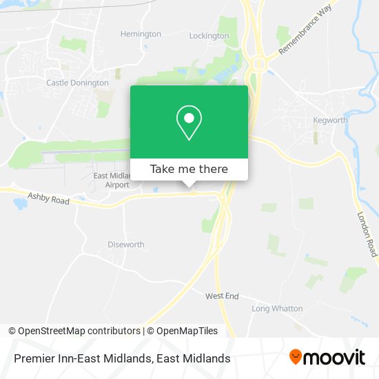 Premier Inn-East Midlands map