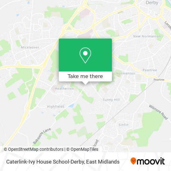 Caterlink-Ivy House School-Derby map