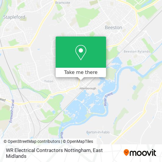 WR Electrical Contractors Nottingham map