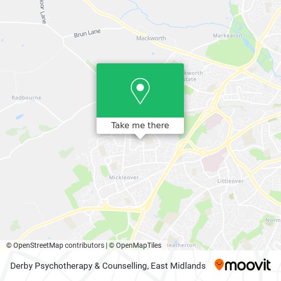 Derby Psychotherapy & Counselling map