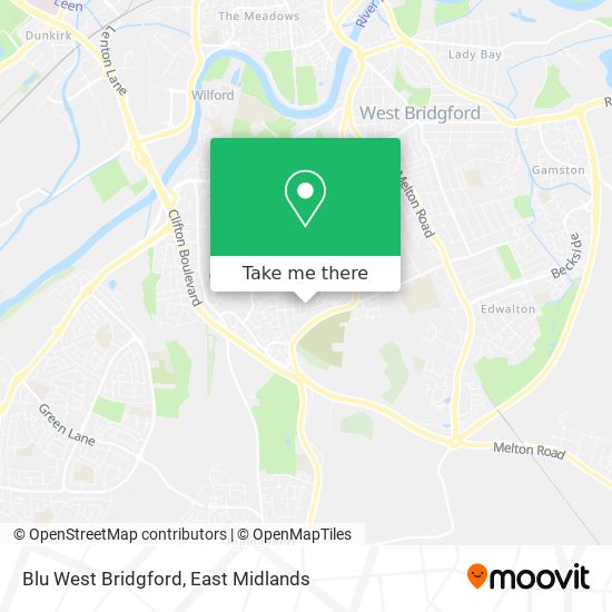 Blu West Bridgford map