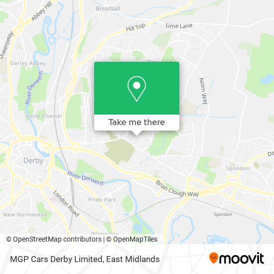 MGP Cars Derby Limited map