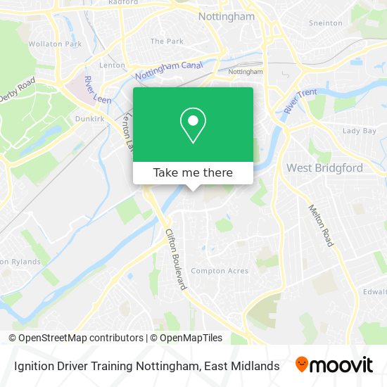 Ignition Driver Training Nottingham map