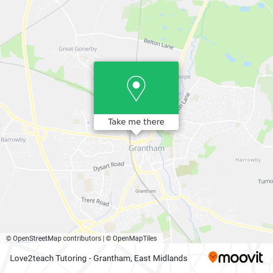 Love2teach Tutoring - Grantham map