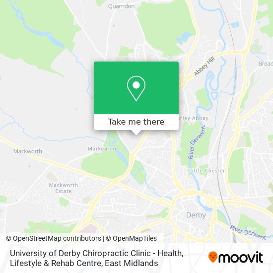 University of Derby Chiropractic Clinic - Health, Lifestyle & Rehab Centre map