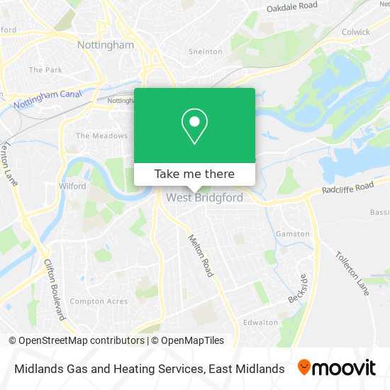 Midlands Gas and Heating Services map