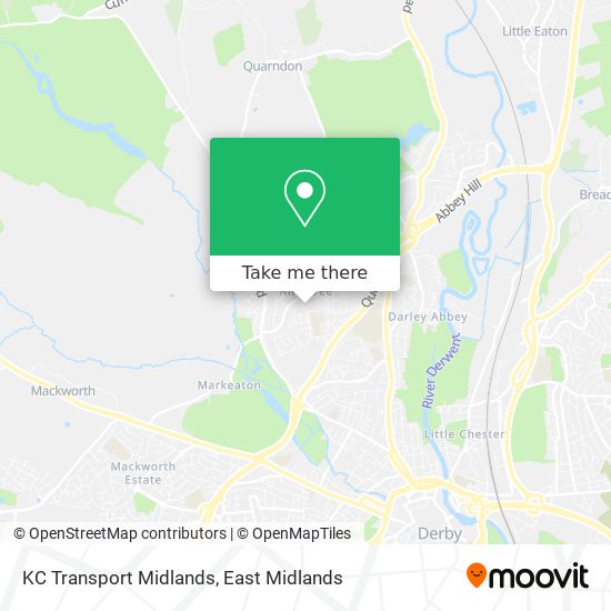KC Transport Midlands map