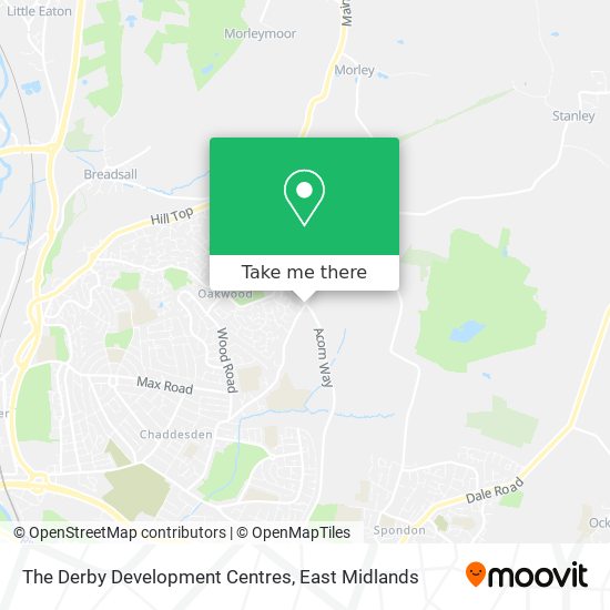 The Derby Development Centres map