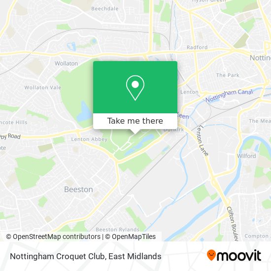Nottingham Croquet Club map
