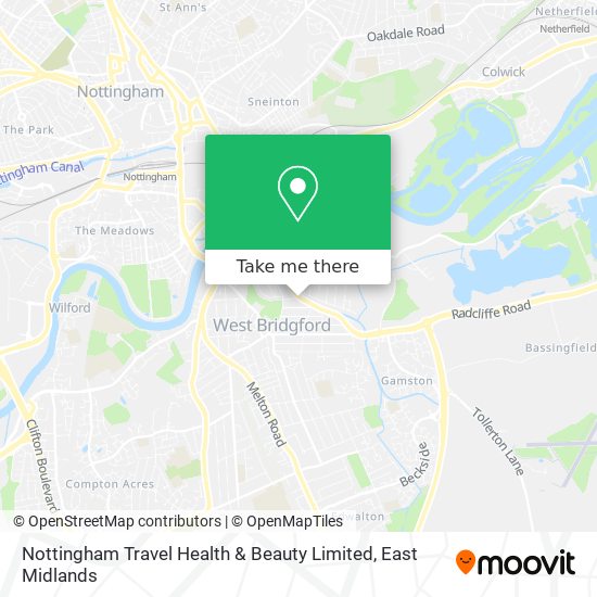 Nottingham Travel Health & Beauty Limited map