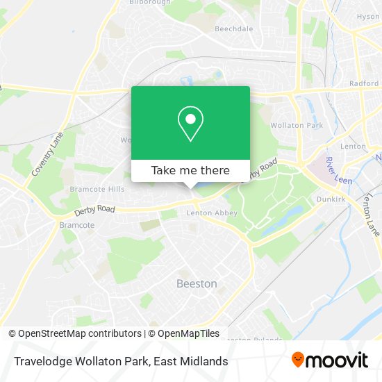 Travelodge Wollaton Park map