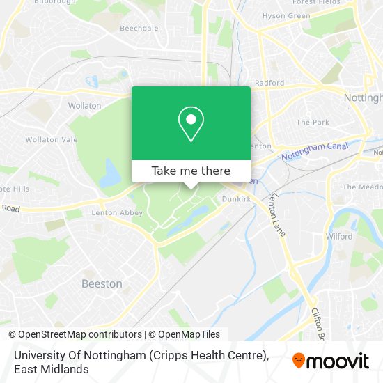 University Of Nottingham (Cripps Health Centre) map