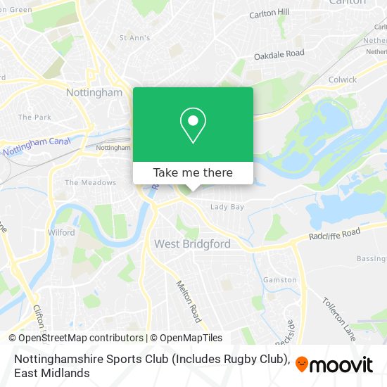 Nottinghamshire Sports Club (Includes Rugby Club) map