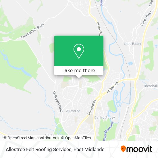 Allestree Felt Roofing Services map