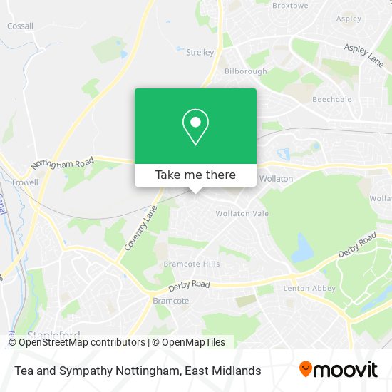 Tea and Sympathy Nottingham map
