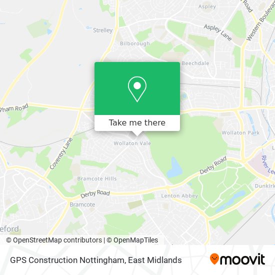 GPS Construction Nottingham map