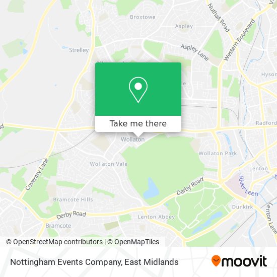 Nottingham Events Company map