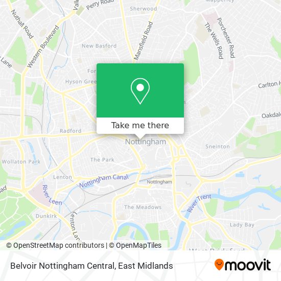 Belvoir Nottingham Central map