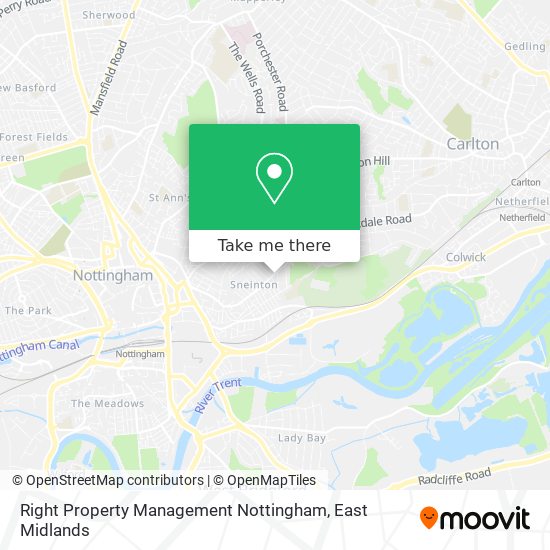 Right Property Management Nottingham map