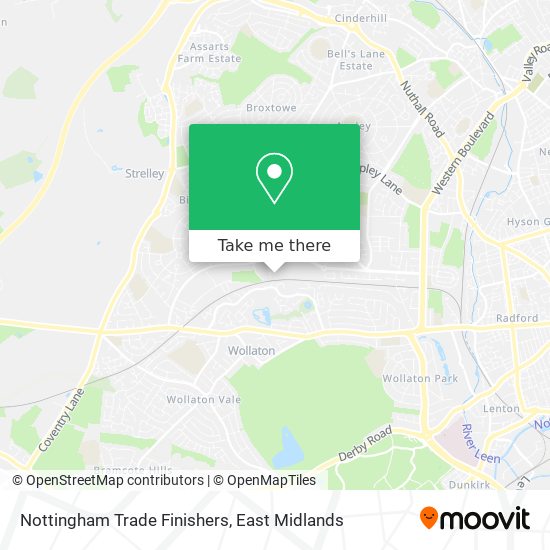 Nottingham Trade Finishers map