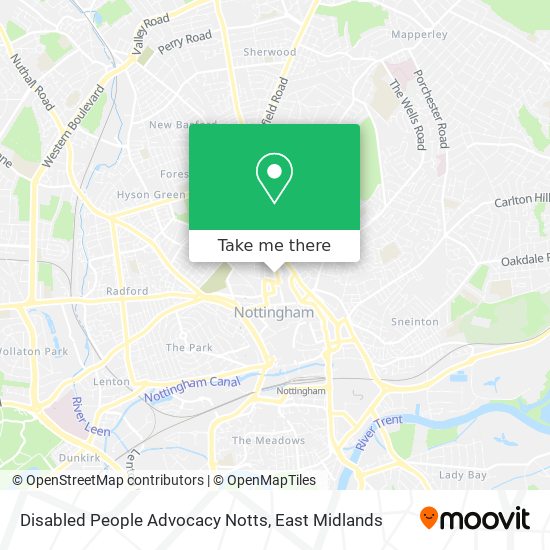 Disabled People Advocacy Notts map