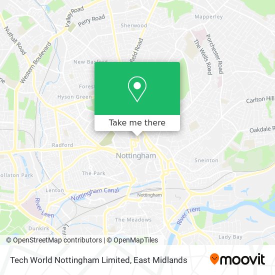Tech World Nottingham Limited map